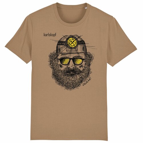 T-Shirt BERGMANN - Unisex - Biobaumwolle Camel - 8 Größen von S bis 5XL - Rundhals - gute Qualität und angenehme Trageeigenschaften -perfektes Geschenk